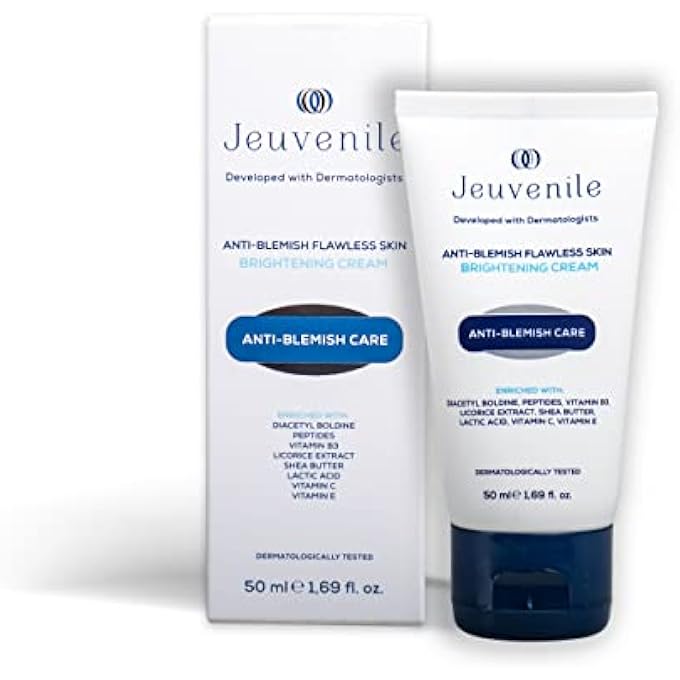 Jeuvenile BLEMISH CONTROL FACE CREAM - DARK SPOT REMOVER AND SKIN BRIGHTENING CREAM WITH NIACINAMIDE AND VITAMIN C, WOMEN'S AND MEN'S MOISTURISER WITH GLYCOLIC ACID FOR SMOOTH AND GLOW SKIN | 50 ML. - Image 1